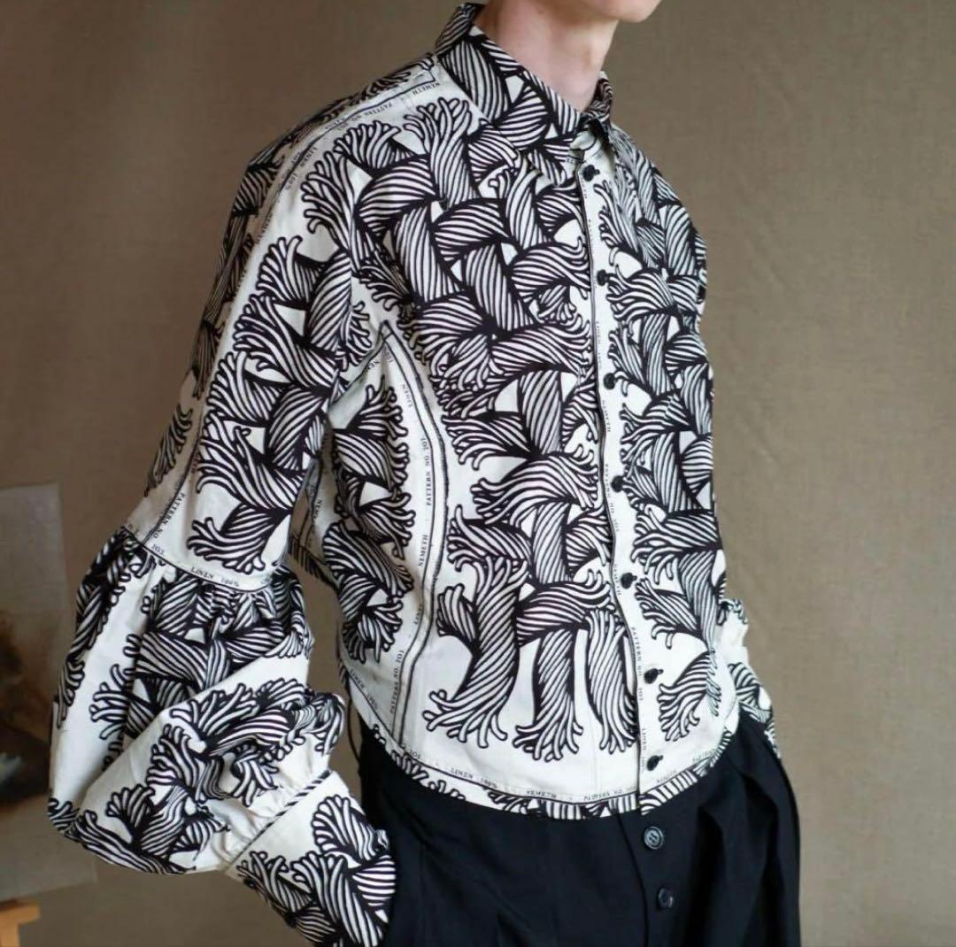 名作 クリストファーネメス 縄 総柄 短丈 シャツ ジャケット 日本製