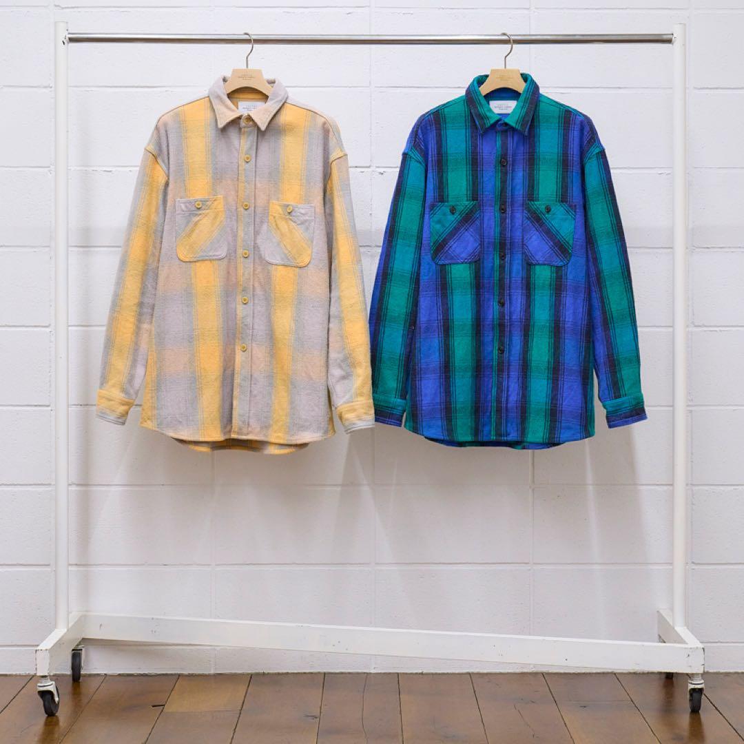 unused Check Shirt(US2094)/Yellow×Beige