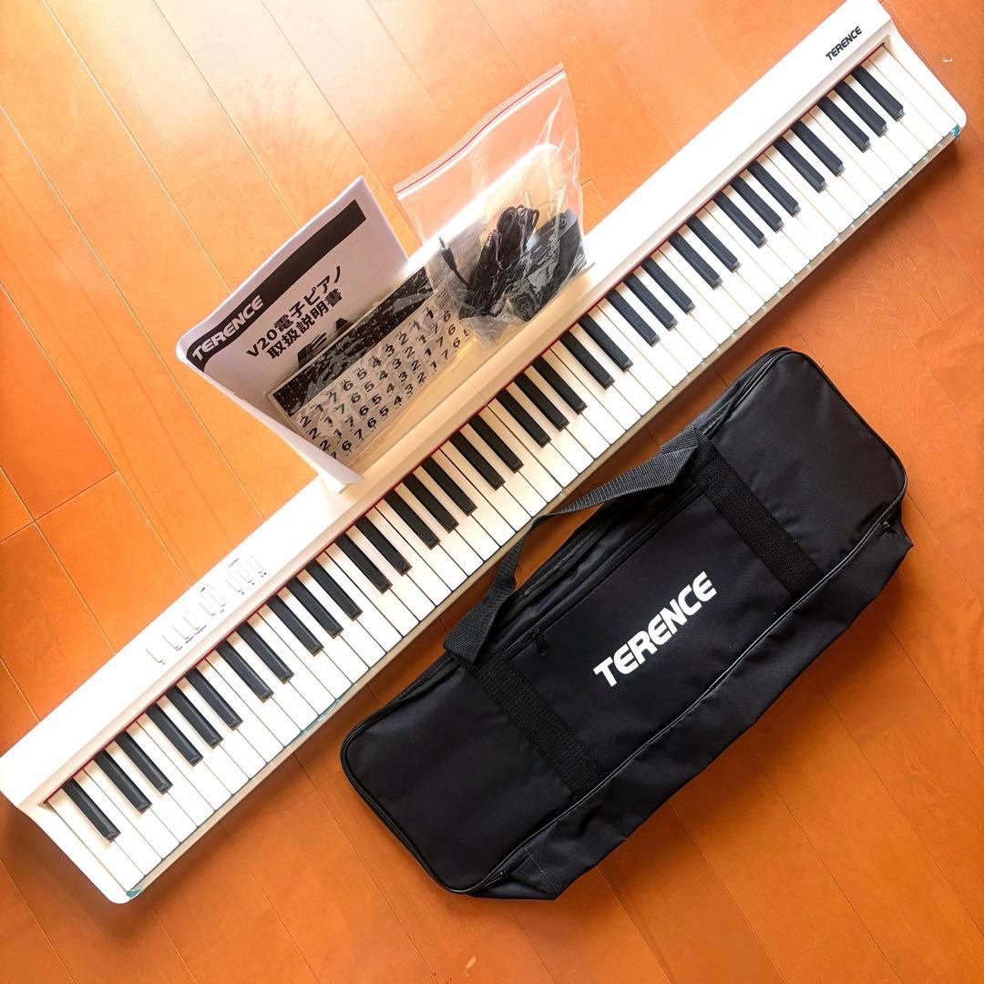 214TERENCE 電子ピアノ 88鍵盤 折り畳み式 キーボード V20 Amazon | TERENCE 電子ピアノ 88鍵盤 折りたたみ タッチレスポンス鍵盤
