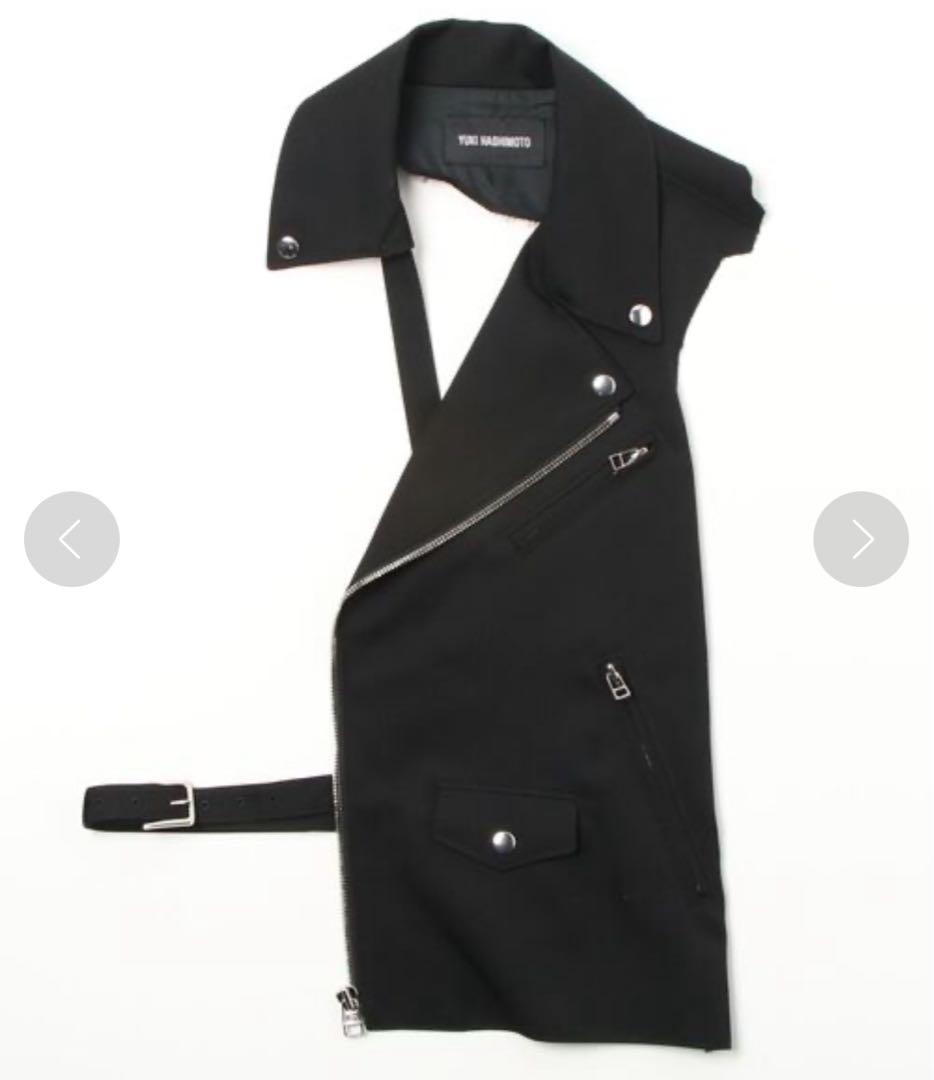 【新品最安値】ユウキハシモト　ライダースジレ　ブラック　フリーサイズ