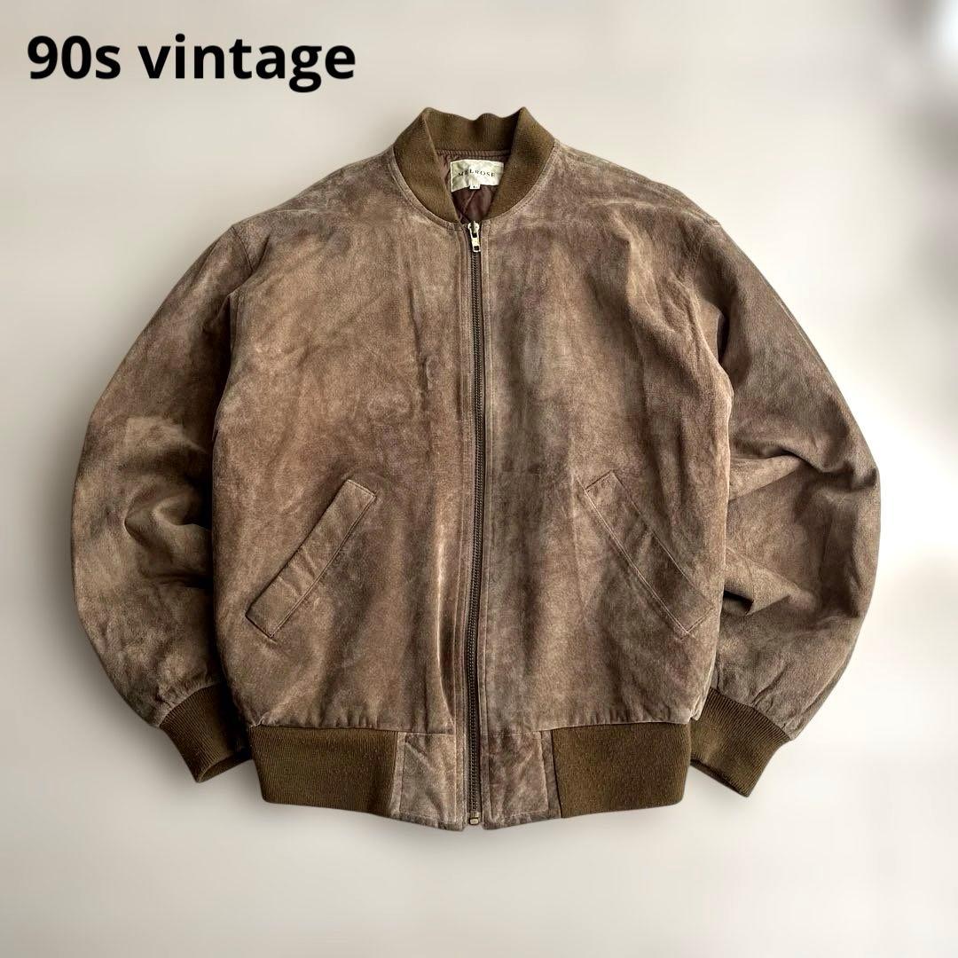90s スウェード ジャケット MA-1 MELROSE vintage 短丈