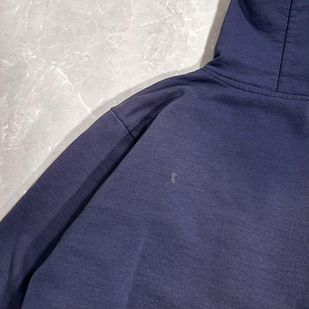 80s USA製 鬼フェード Carhartt 裏サーマルジップパーカー ナス紺