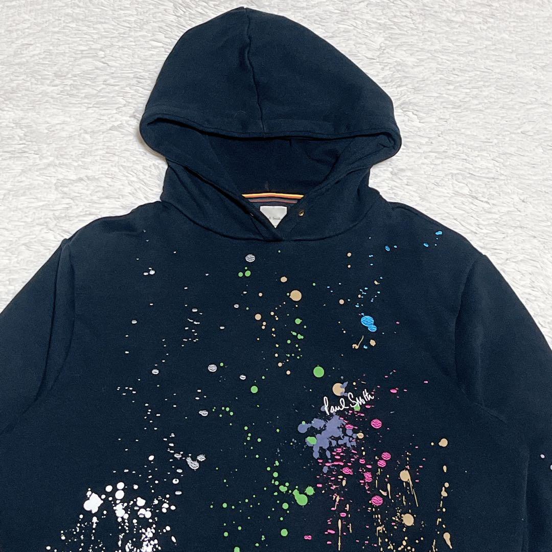 大きめサイズ】ポールスミス スプラッシュペイントパーカー ブラック L