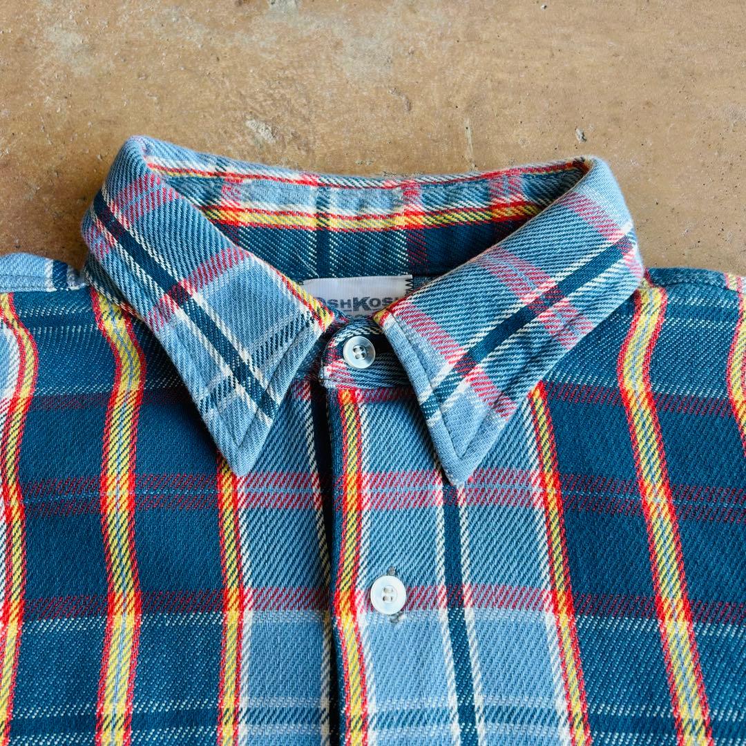 70s OSH KOSH オシュコシュ ヘビネル ヘビーネルシャツ ブルー XL