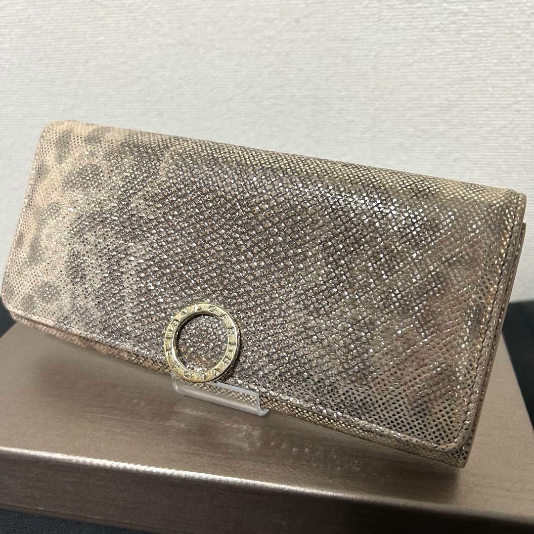 ・BVLGARI 二つ折り 長財布 正規品 美品 箱、購入証明書付き