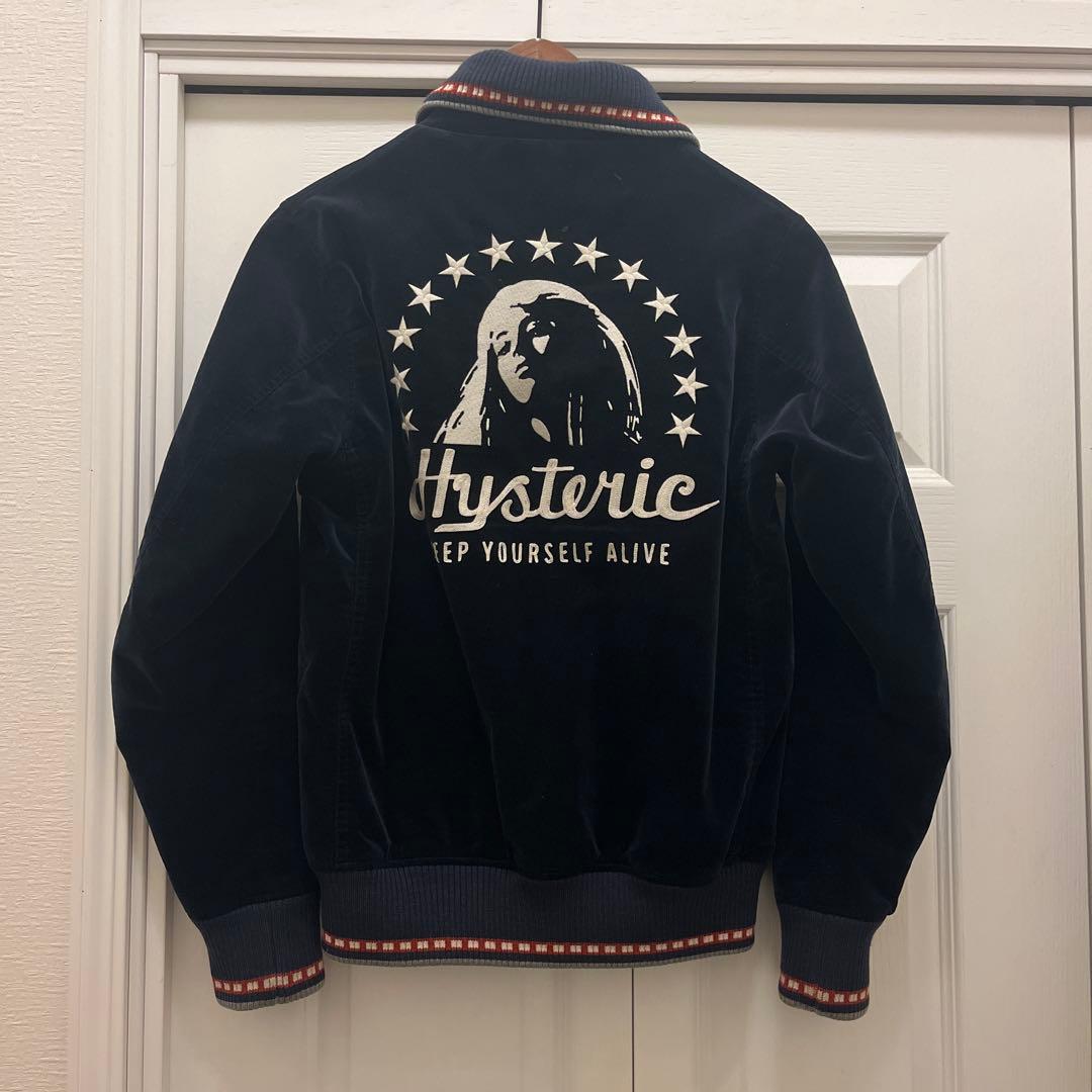 希少【ヒステリックグラマー】ベロア 刺繍 ヒスガール リブ ブルゾン