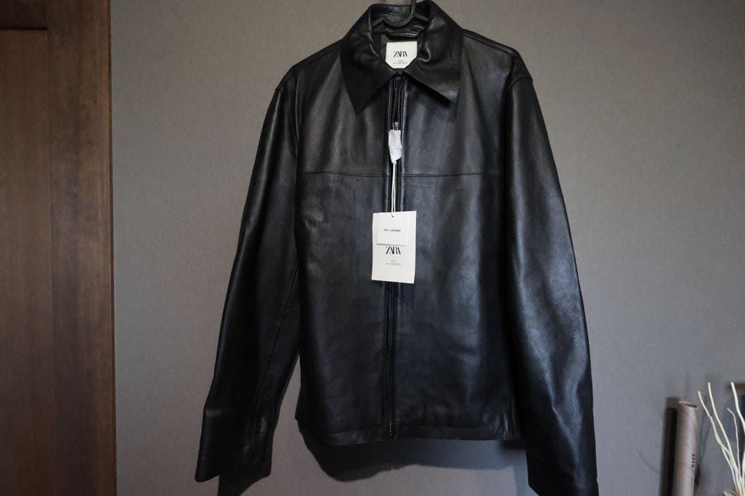 ZARA ブラック 本革 レザージャケット S - メルカリ