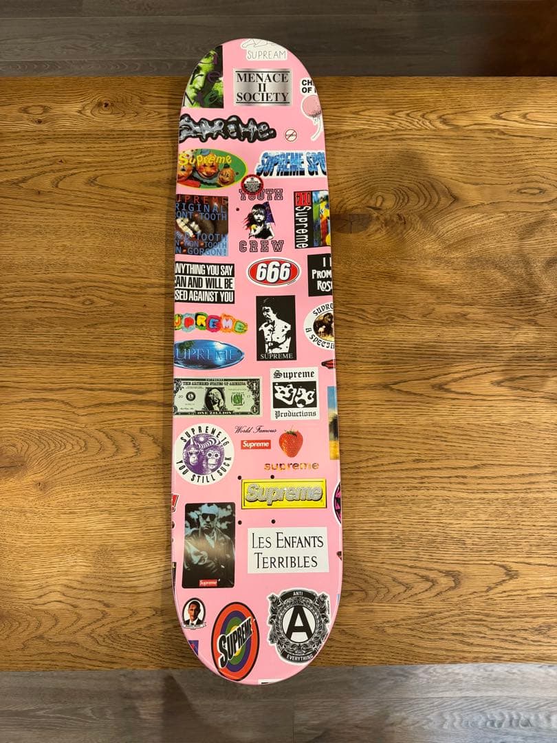 Supreme コラージュ総柄 スケートボードデッキ ピンク 正規品