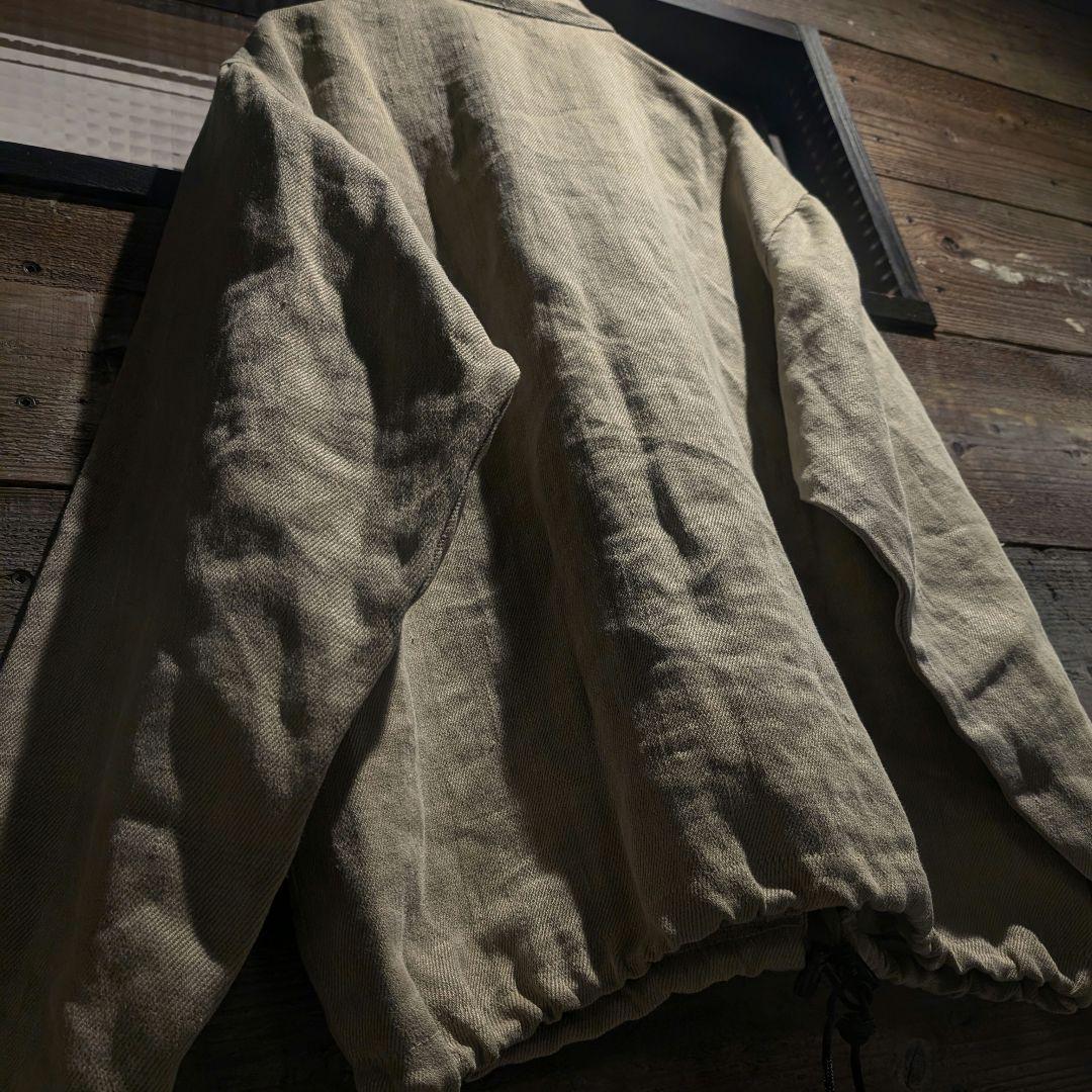 80s USA製 オールリネン 麻 ヘンプ ジップジャケット ドローコード