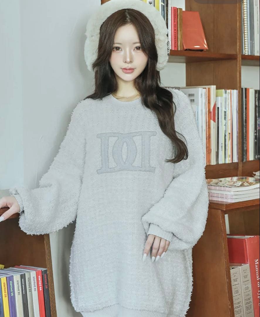 Darich DDロゴツイードニットプルオーバー　ダーリッチ　SAX