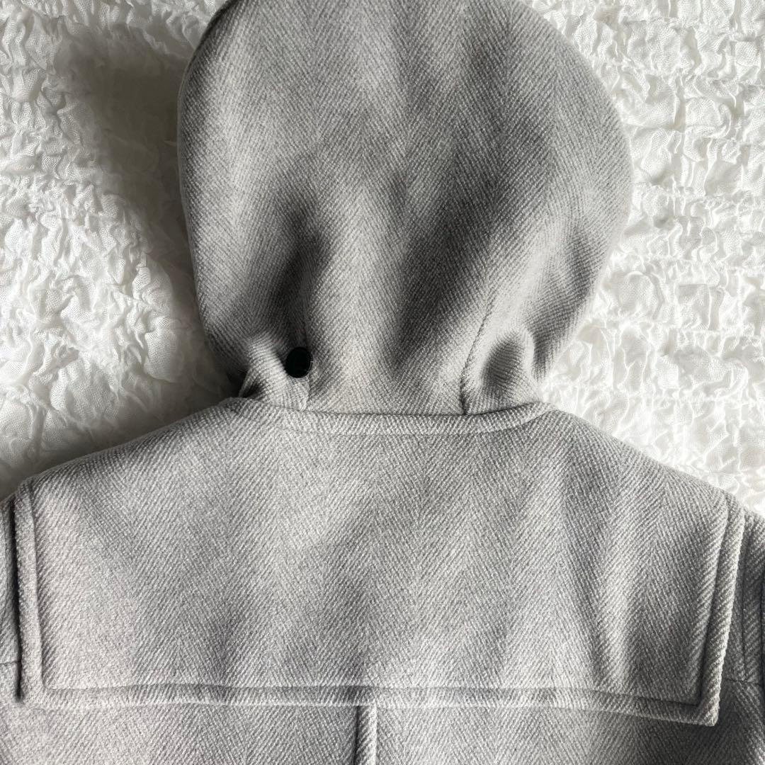 バーバリーロンドン ダッフルコート ヘリンボーン ノバチェック 牛革