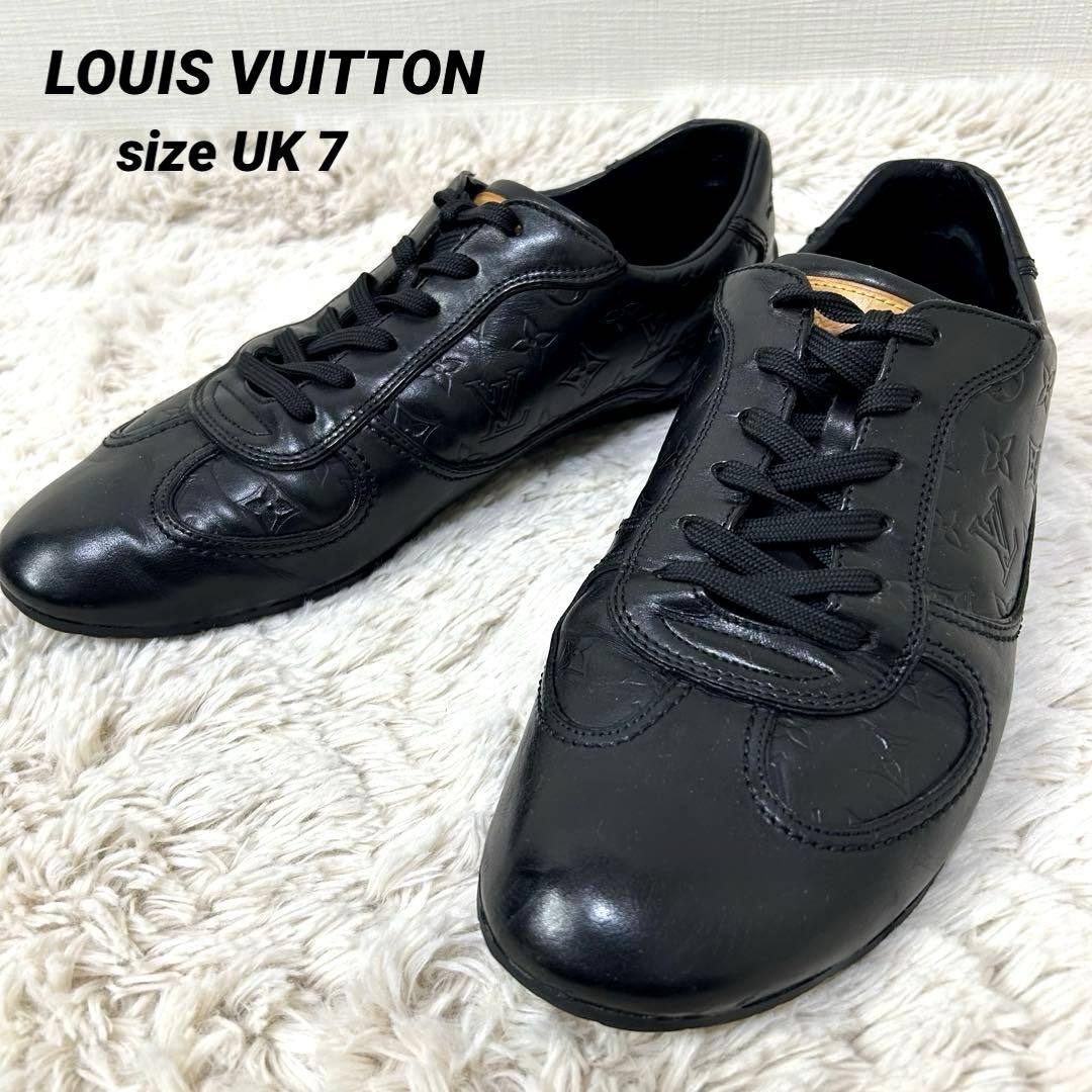 美品 ルイヴィトン ジャーマントレーナー レザー スニーカー 黒 モノグラム 7 LOUIS VUITTON（スニーカー）のフリマアイテム一覧