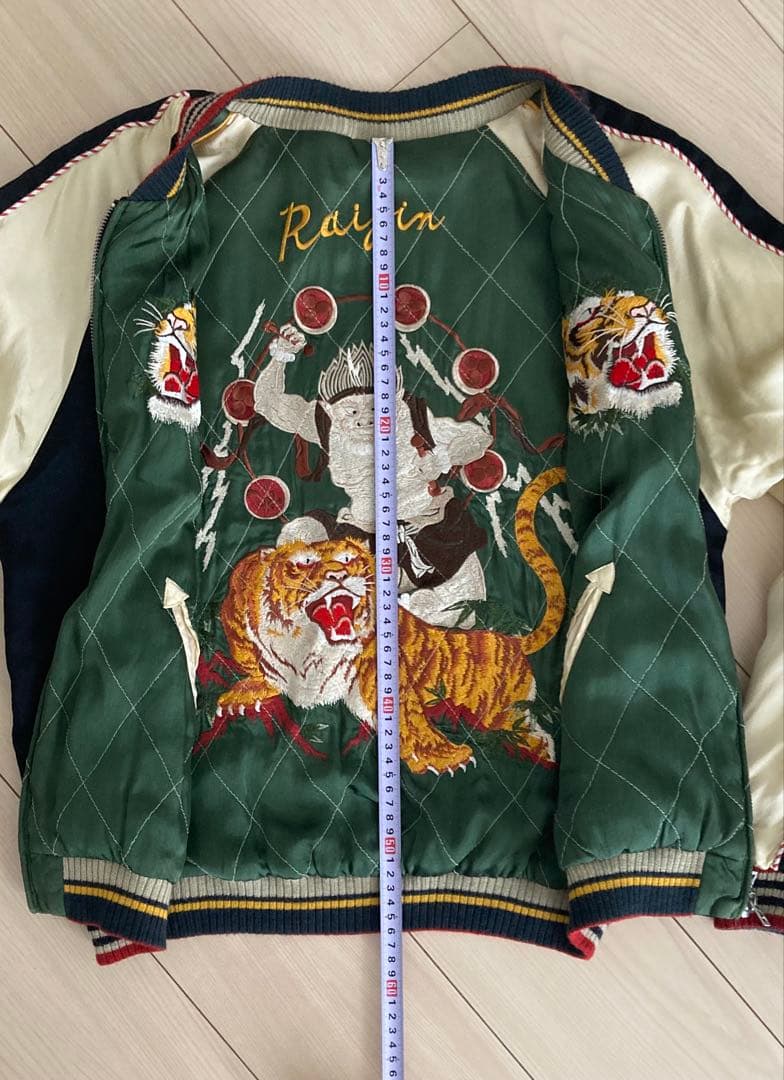 スカジャン クロップドヘッズ リバーシブル 風神雷神 花旅楽団