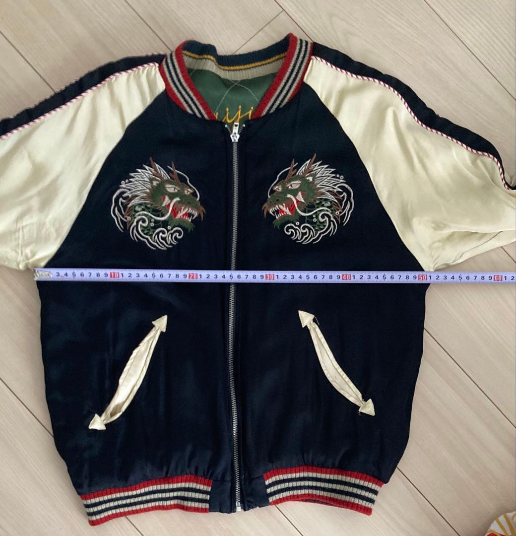 スカジャン クロップドヘッズ リバーシブル 風神雷神 花旅楽団