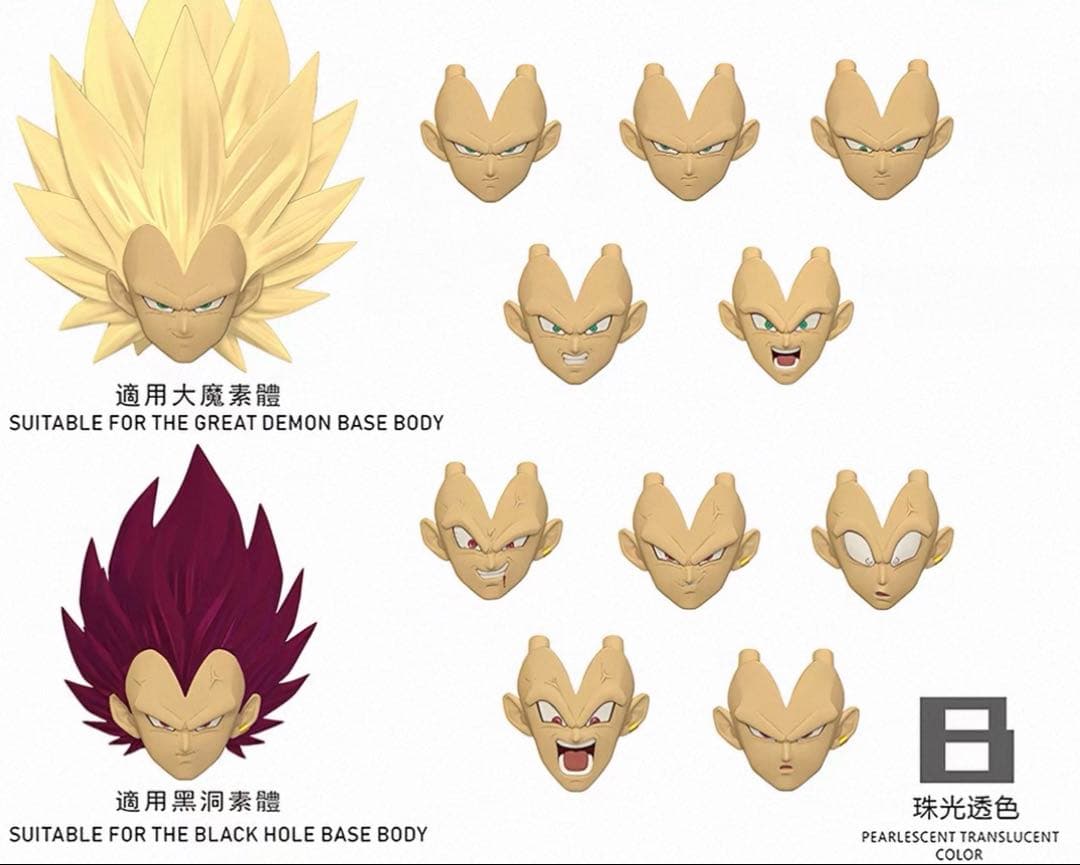 s.h.figuarts用 我儘の極意超サイヤ人3 ヘッドパーツ セットB