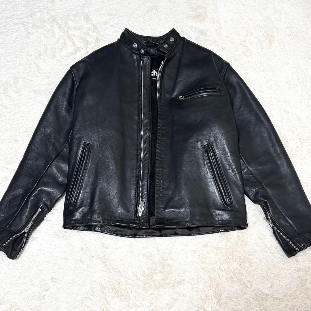 美品‼️schott641 42インチシングルライダース　インナーボア付 美品‼️schott641 42インチシングルライダース インナーボア付 - メルカリ