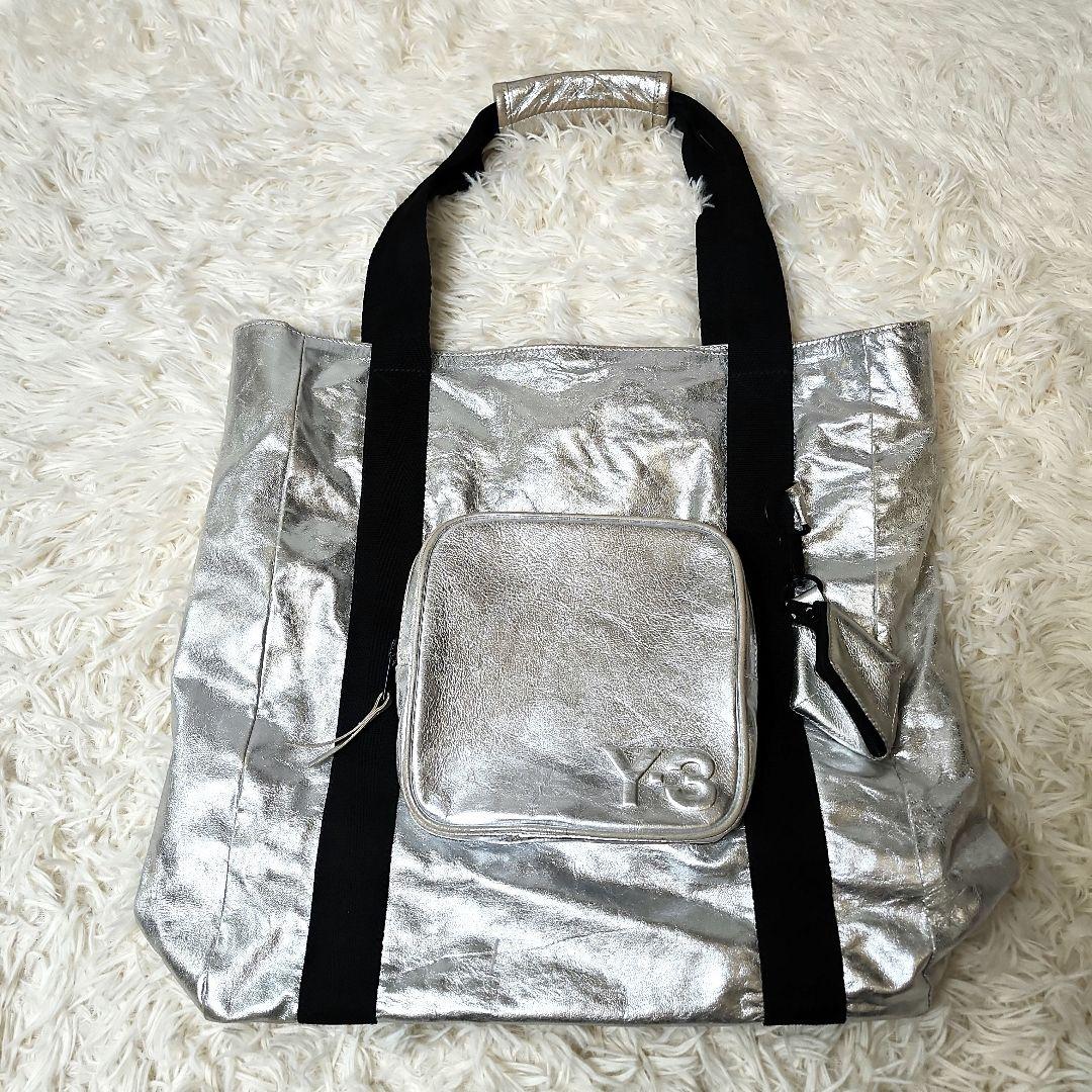 Y-3　 ヨウジヤマモト　メタリック　シルバー トートバッグ