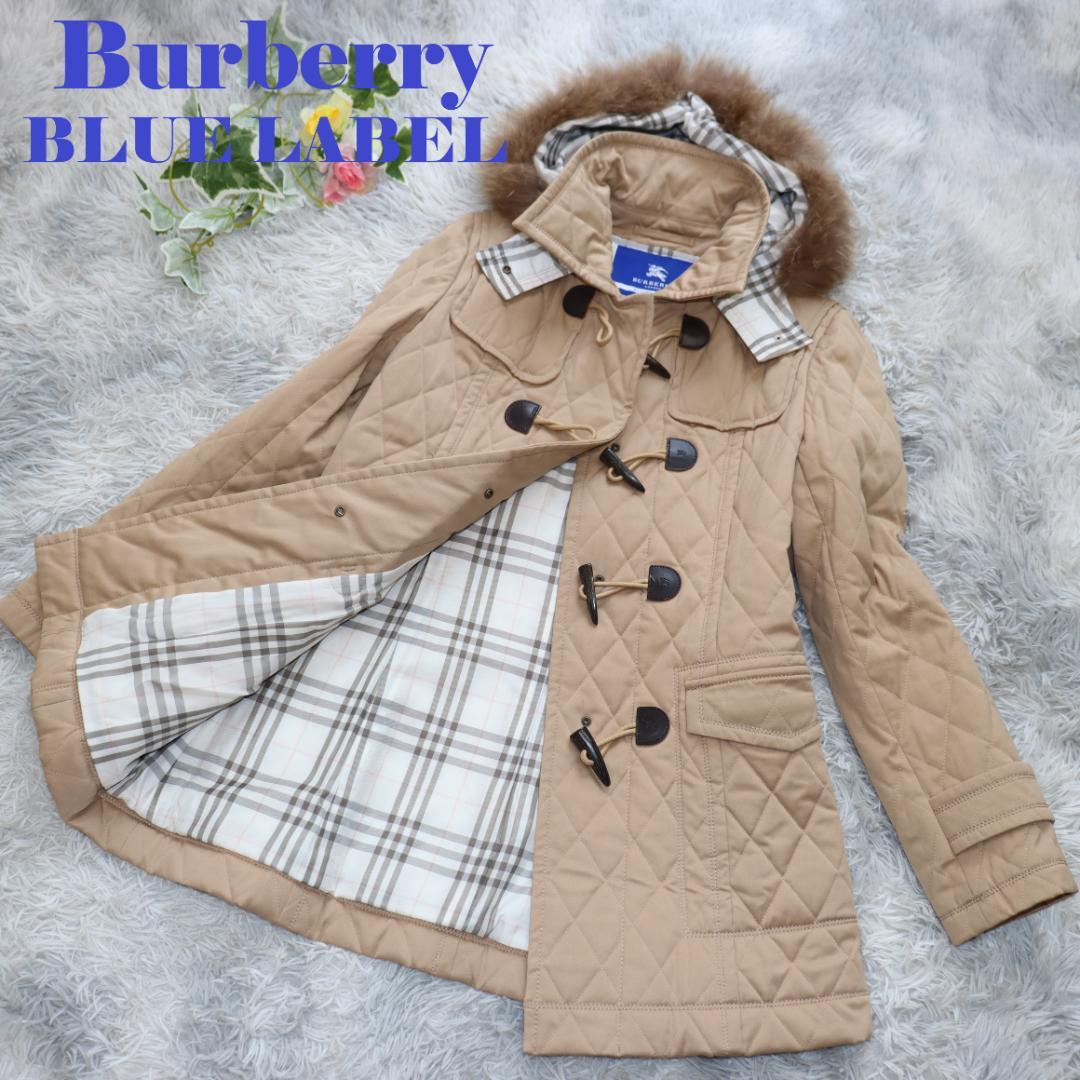 ✨バーバリーブルーレーベル✨キルティング　ダッフル　フード　ファー　2WAY
