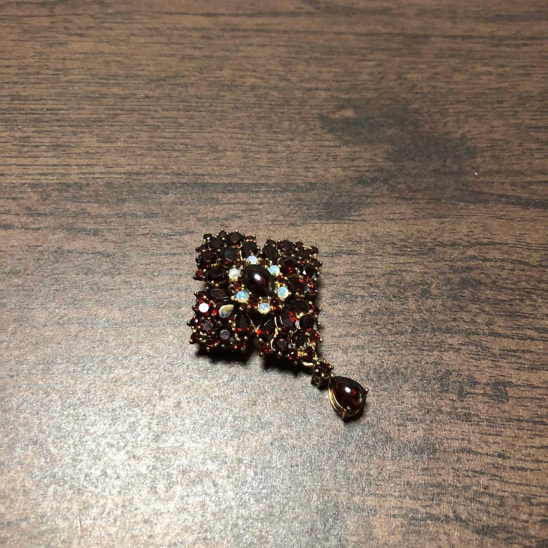 Rokuzan碌山 ガーネット オパール ブローチ 兼 ペンダント2way 碌山 ガーネット＆オパールブローチペンダント ゴージャスなボリューム