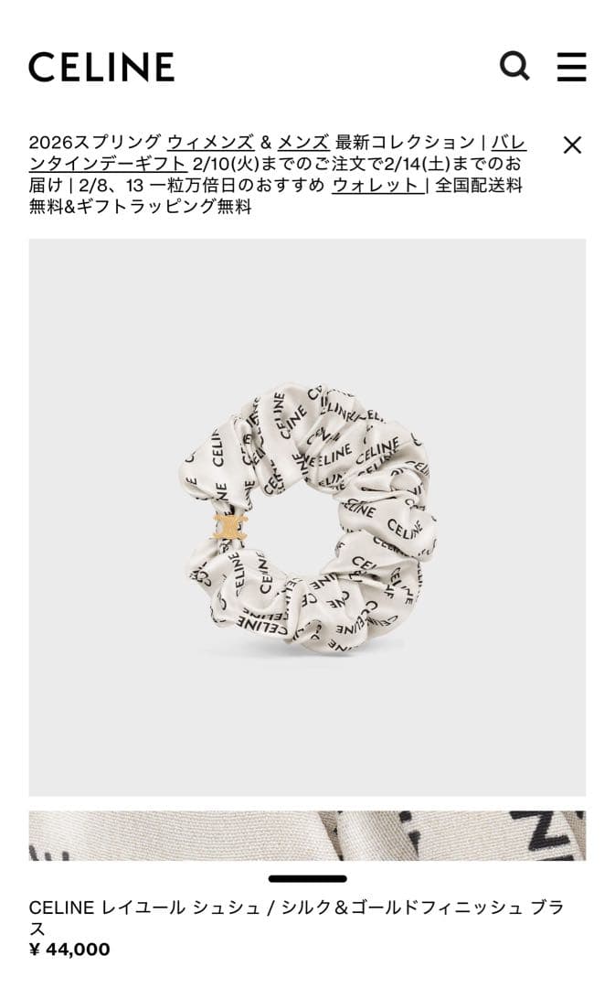 CELINEセリーヌ 正規品 レイユールシュシュホワイト 箱・保存袋（ロゴ