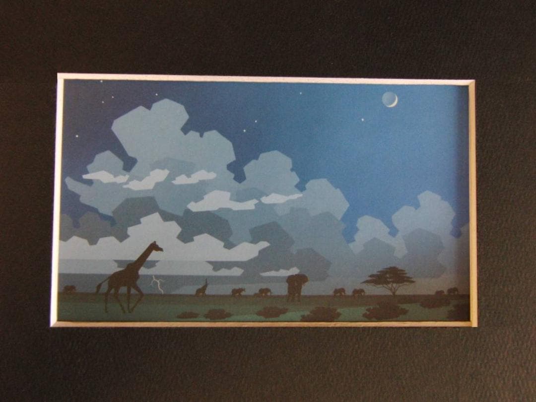 シム・シメール、【STORMY NIGIT】、希少な額装用画集より、状態良好