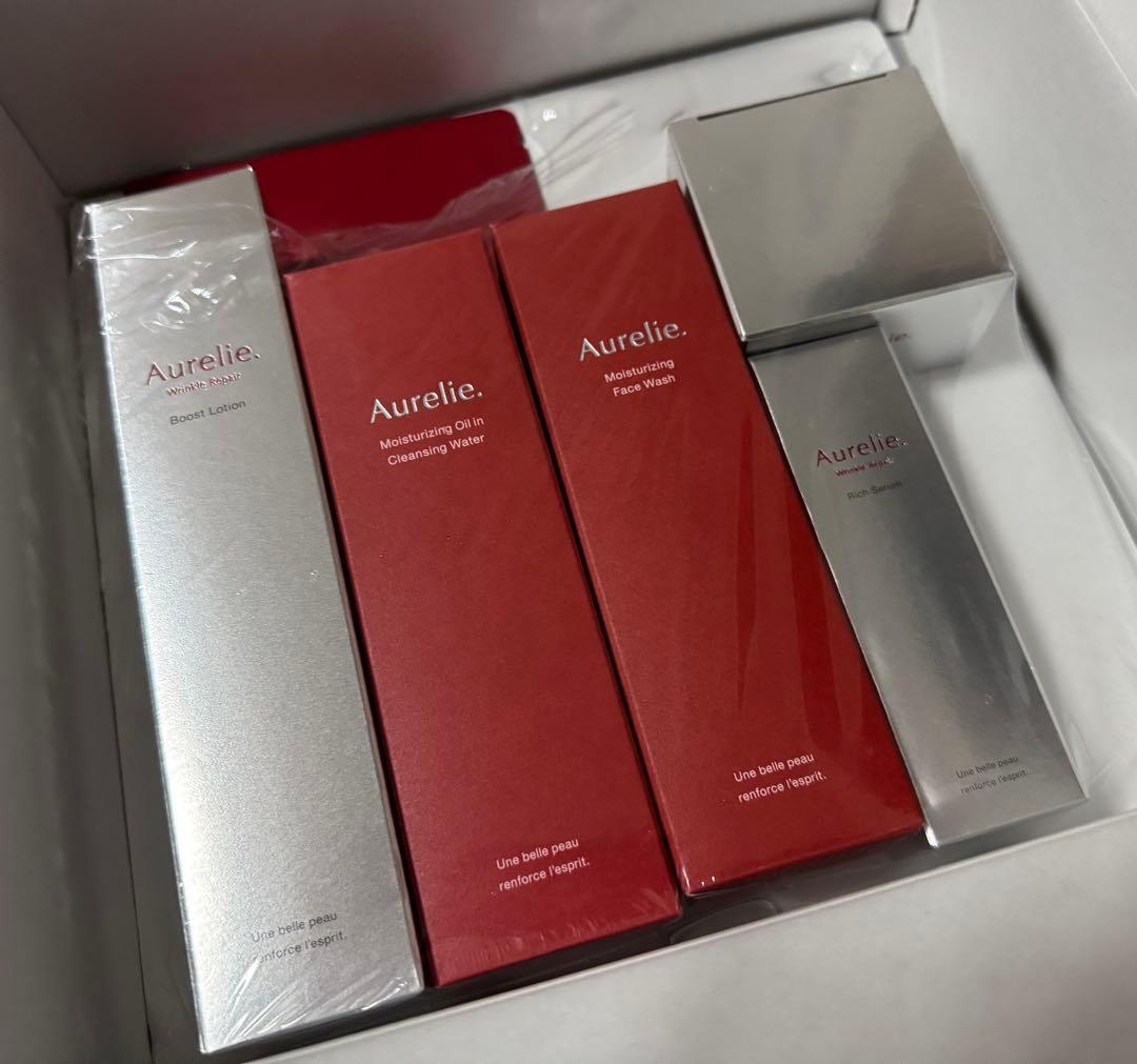 オレリー　プレミアムエイジング5点セット＋マスク+泡立てネット　新品