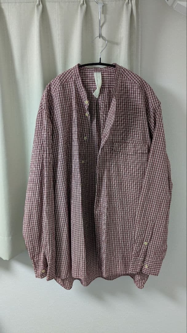 MASNOU DESIGN マスノウ　スタンドカラーシャツ レッド