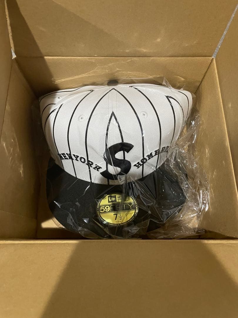 帽子 Supreme x run SLogo NewEra \"Stripe\"