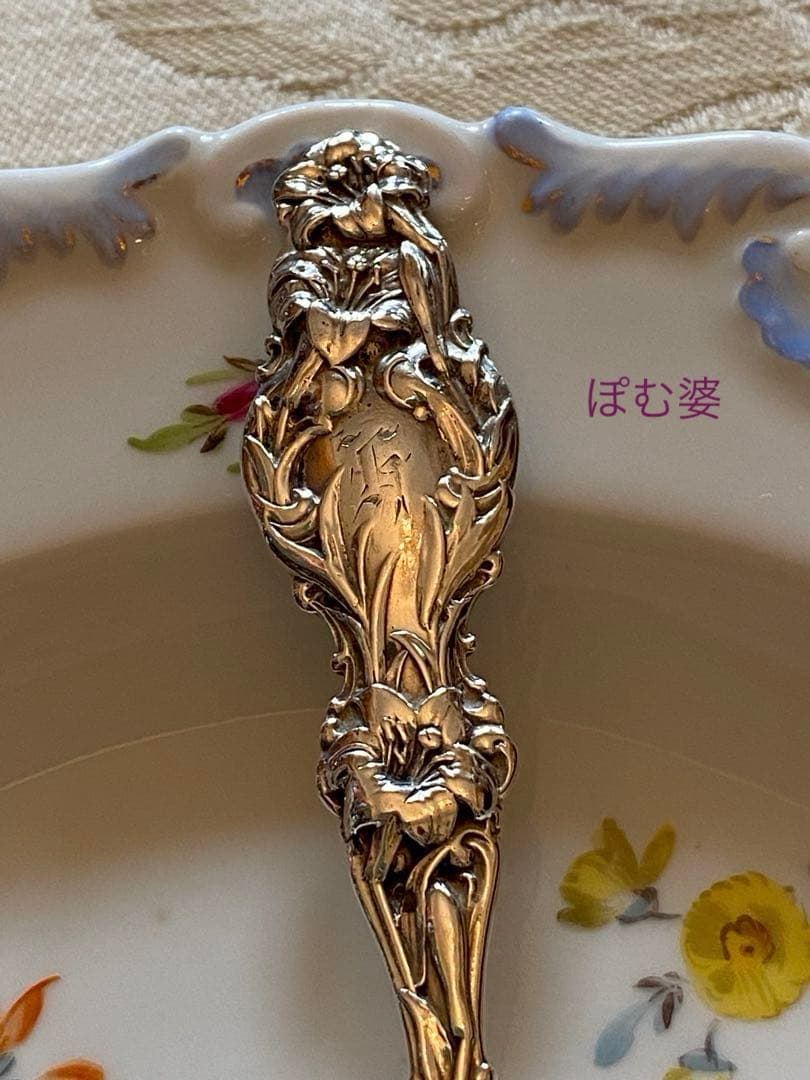 Whiting ホワイティング】純銀／バターナイフ「Lily」モノグラム有り②