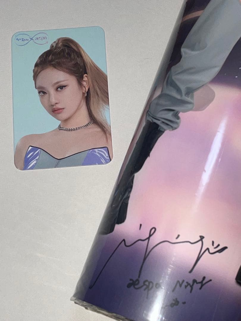 aespa ニンニン トレカ Epic7 全員分直筆サイン入り巨大ポスター