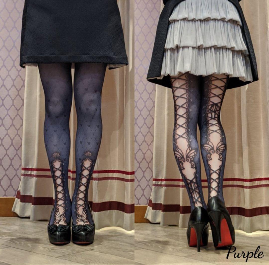 コラボ【abilletage × xxxHOLiC】バタフライシルエットタイツ - メルカリ