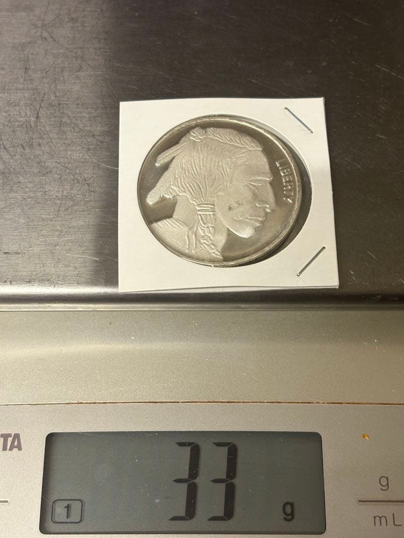 純銀メダル　1オンス　アメリカ　バッファロー・インディアン