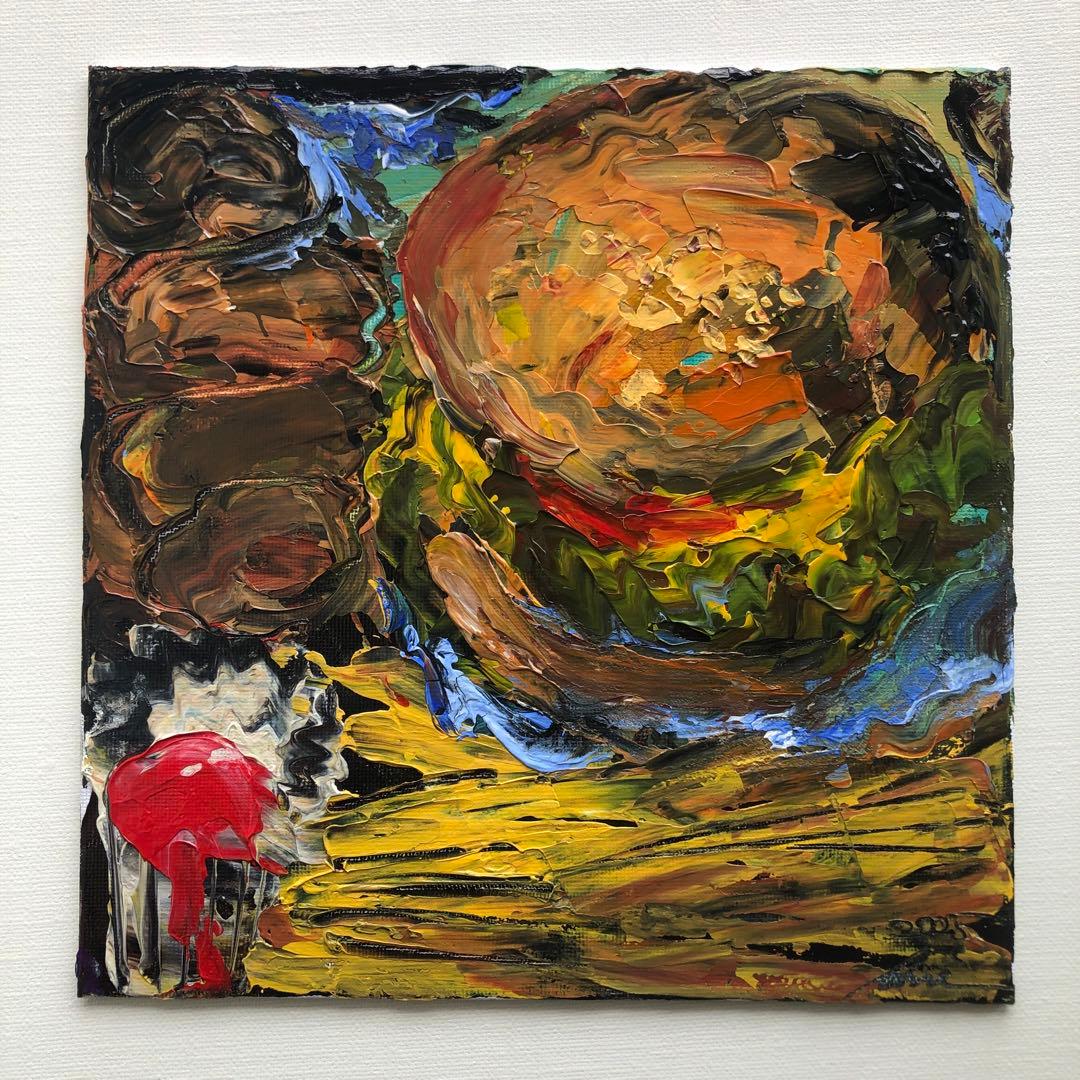 油彩『Burger Set』