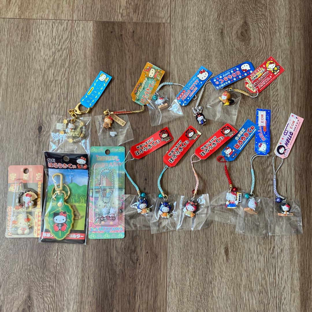 ご当地キティ　ストラップ　キーホルダー　ハローキティ　14個セット