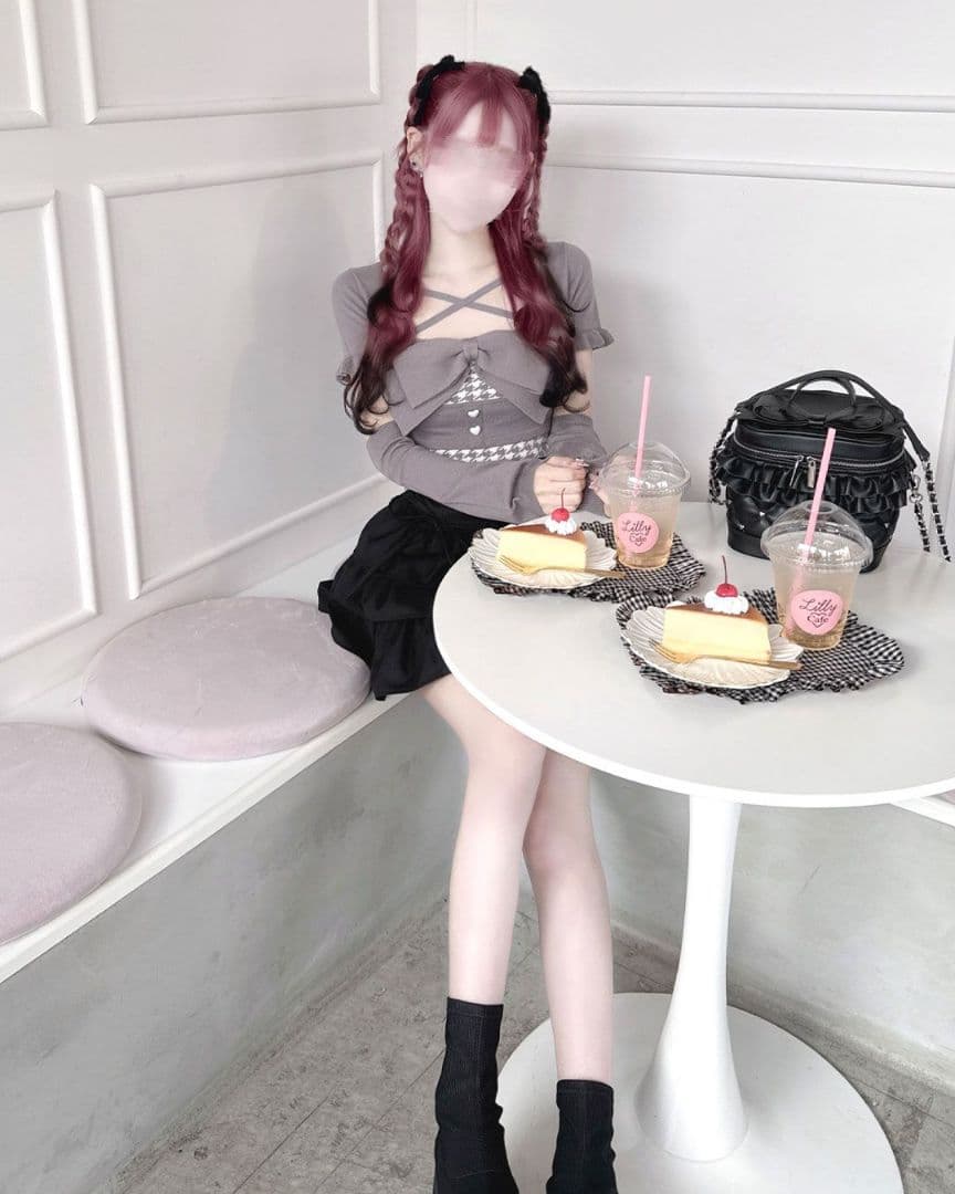 ミシェルマカロン イモ ビッグリボンアンサンブルトップス ハニー