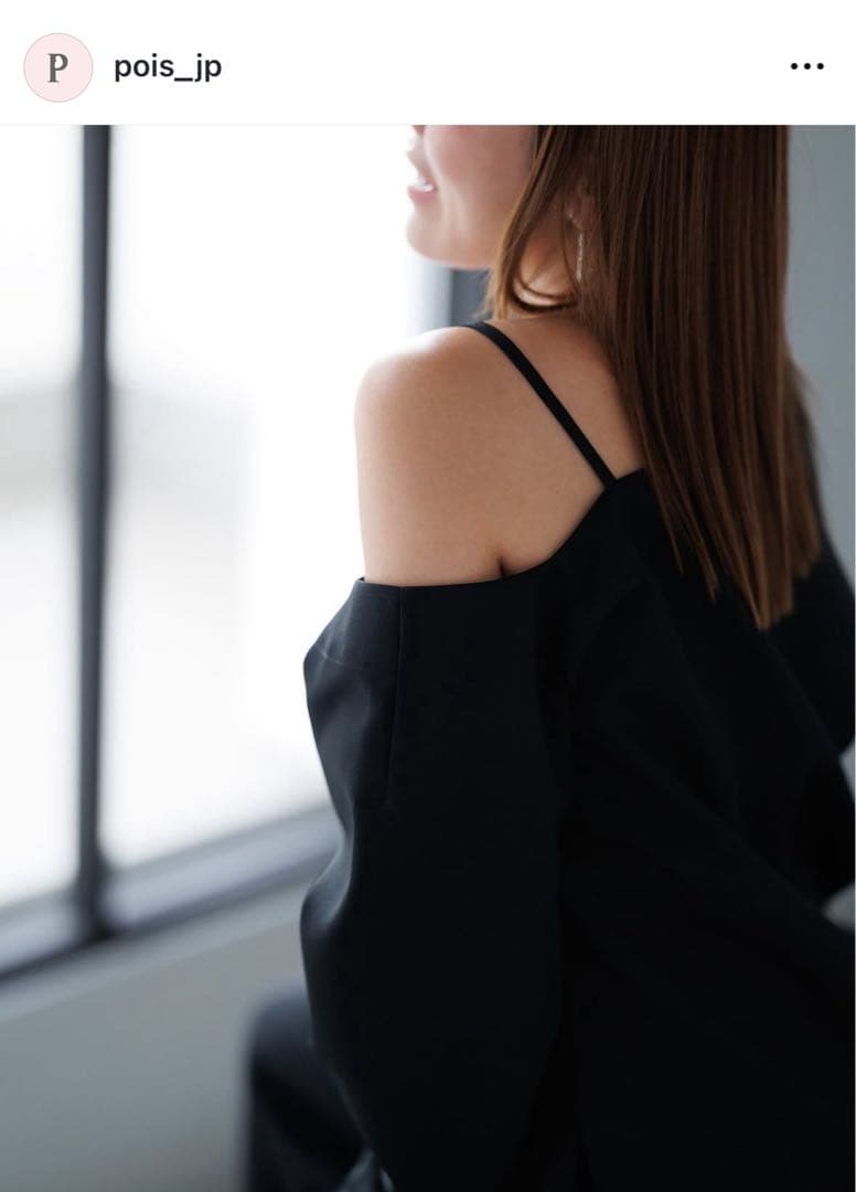 美品 pois ポワ one shoulder blouse ブラック