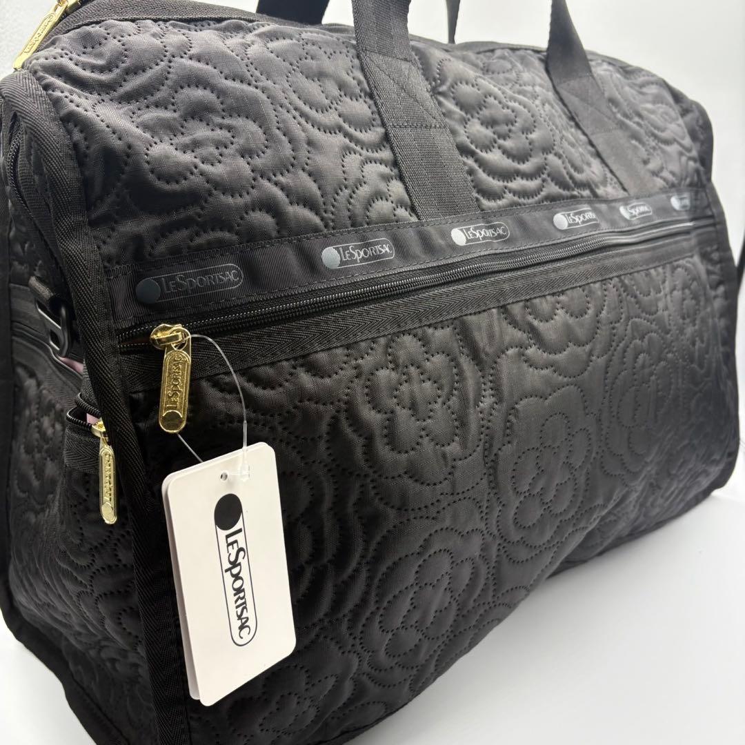 レスポートサック　パフィーブロッサムズ　ブラック　花柄　ポーチ付き 2way