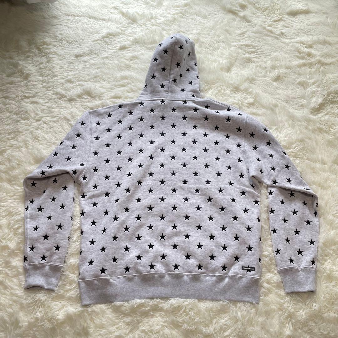 ♡美品♡ F.C.R.B. スター 刺繍 プルオーバー　グレー　白　XL　希少
