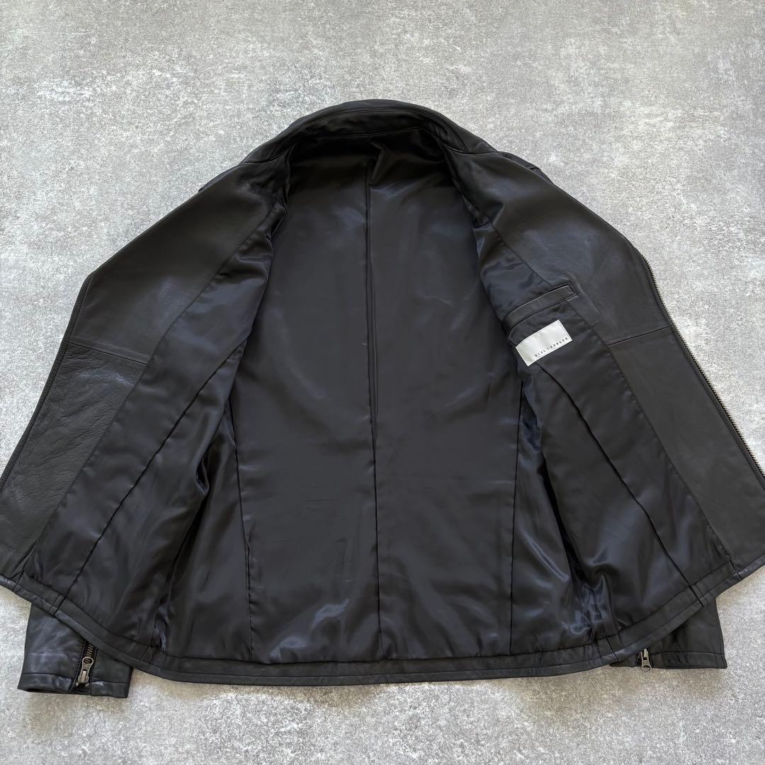 BLUE TORNADO】 ダブルライダースジャケット 羊革 シープスキン 黒