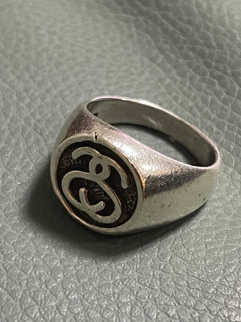 Stussy シルバー　925 LINK RING ビンテージ 90s】OLD STUSSY 印台リング 925 SSロゴ シルバーリング｜Yahoo!フリマ