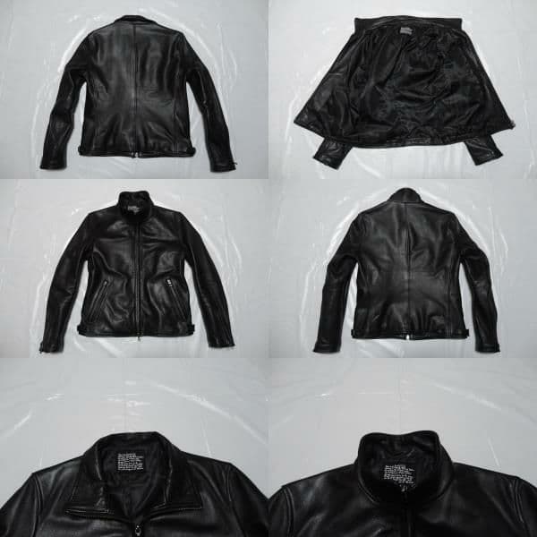 中綿サーモライト◇ナノユニバース レザージャケット 黒M◇ライダース