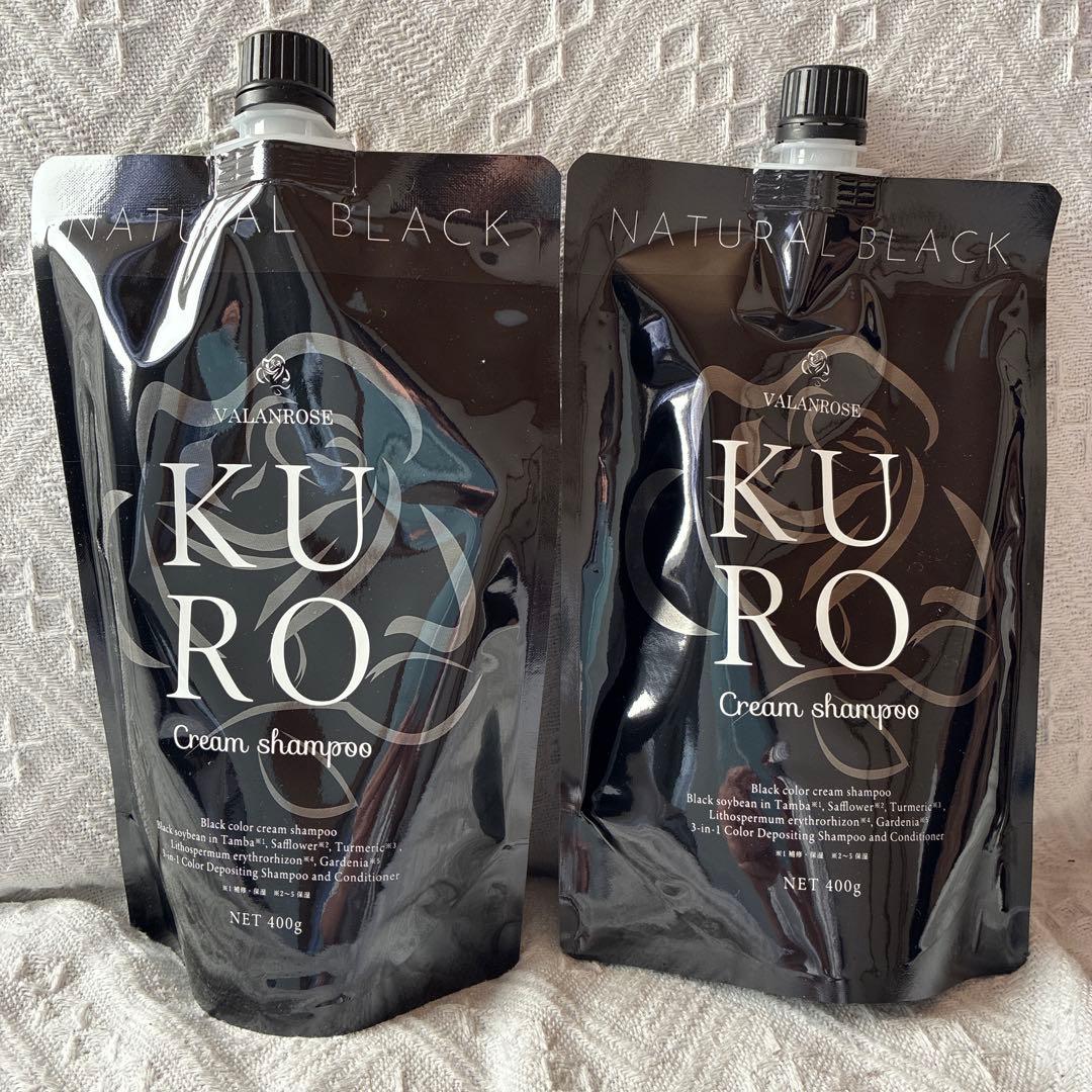 バランローズ KUROクリームシャンプー 400g 白髪染め　２個