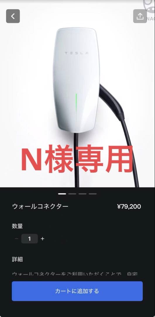 テスラウォールコネクター　Tesla wall connector