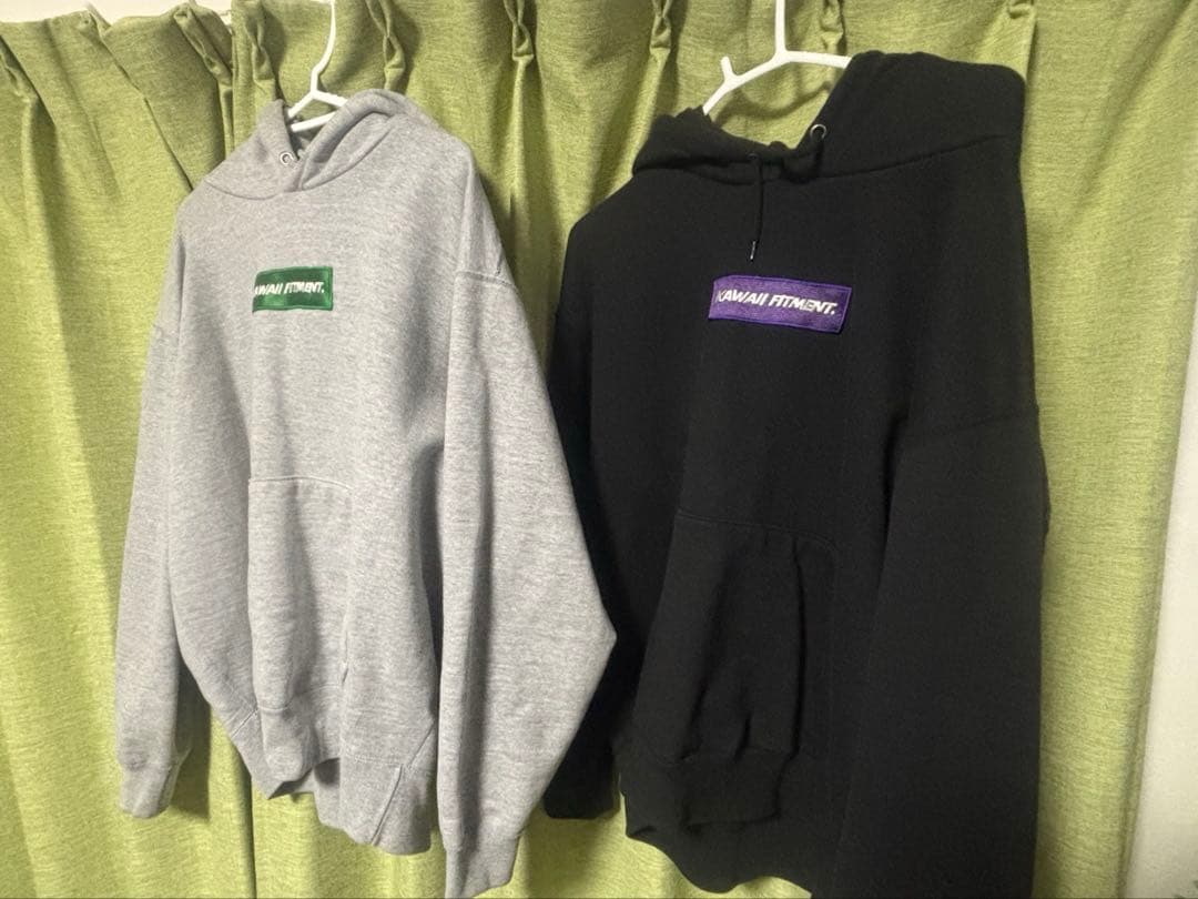 kawaii fitment パーカー　2着 KAWAII FITMENT パーカー黒 Lサイズ - メルカリ