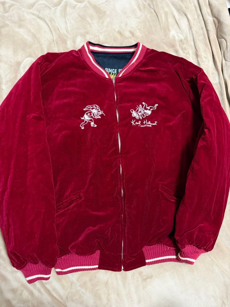 2面用 Karl Helmut 別珍 鹿 スカジャン サテン vintage