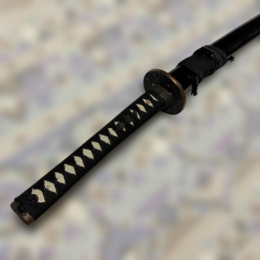 上級模造刀 黒柄 雲龍金縁楕円鍔 新撰組 近藤勇 小刀 龍鍔 金黒 模造刀 美術刀剣 : 日本のおみやげ専門