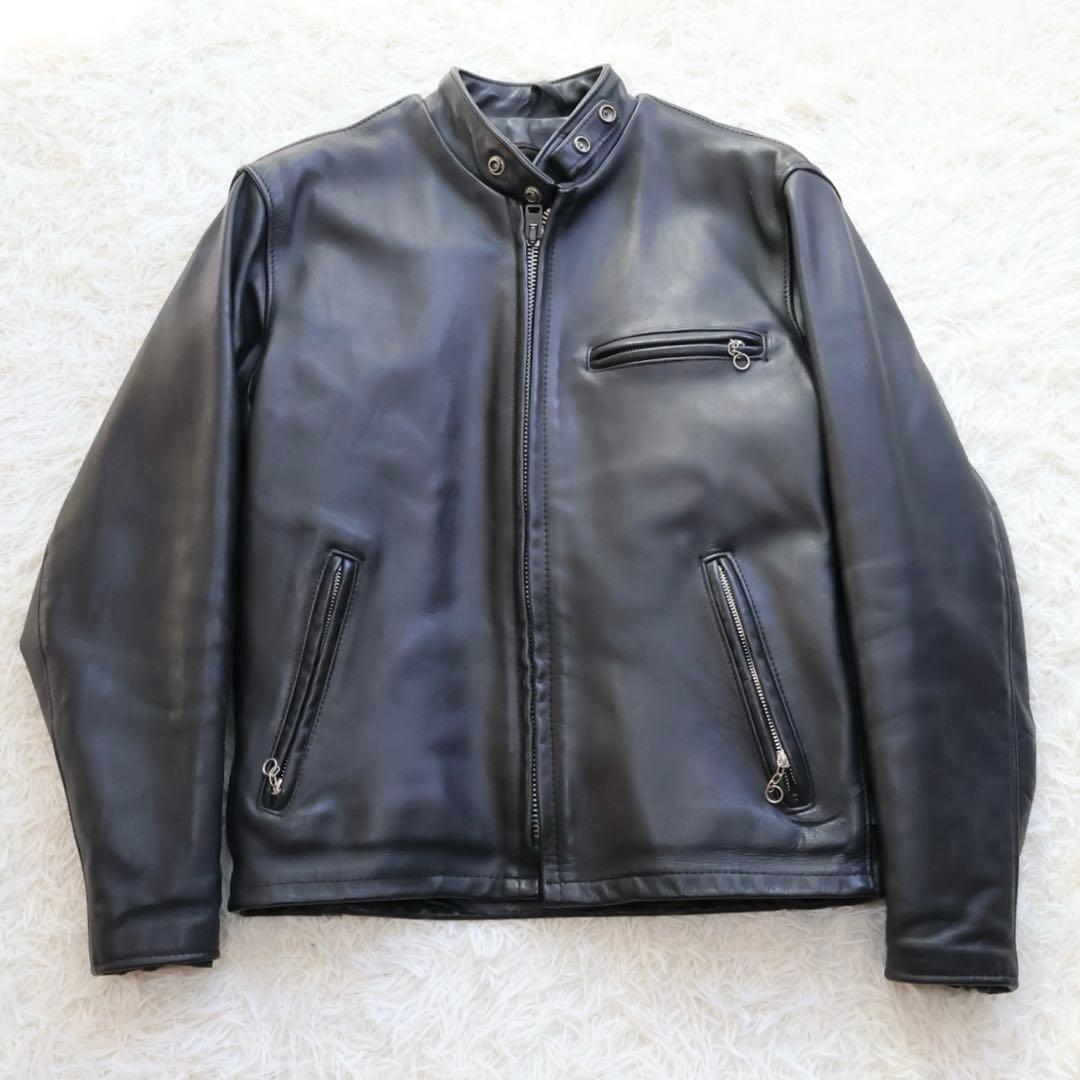 ショット　シングルライダースジャケット　38サイズ　ブラック