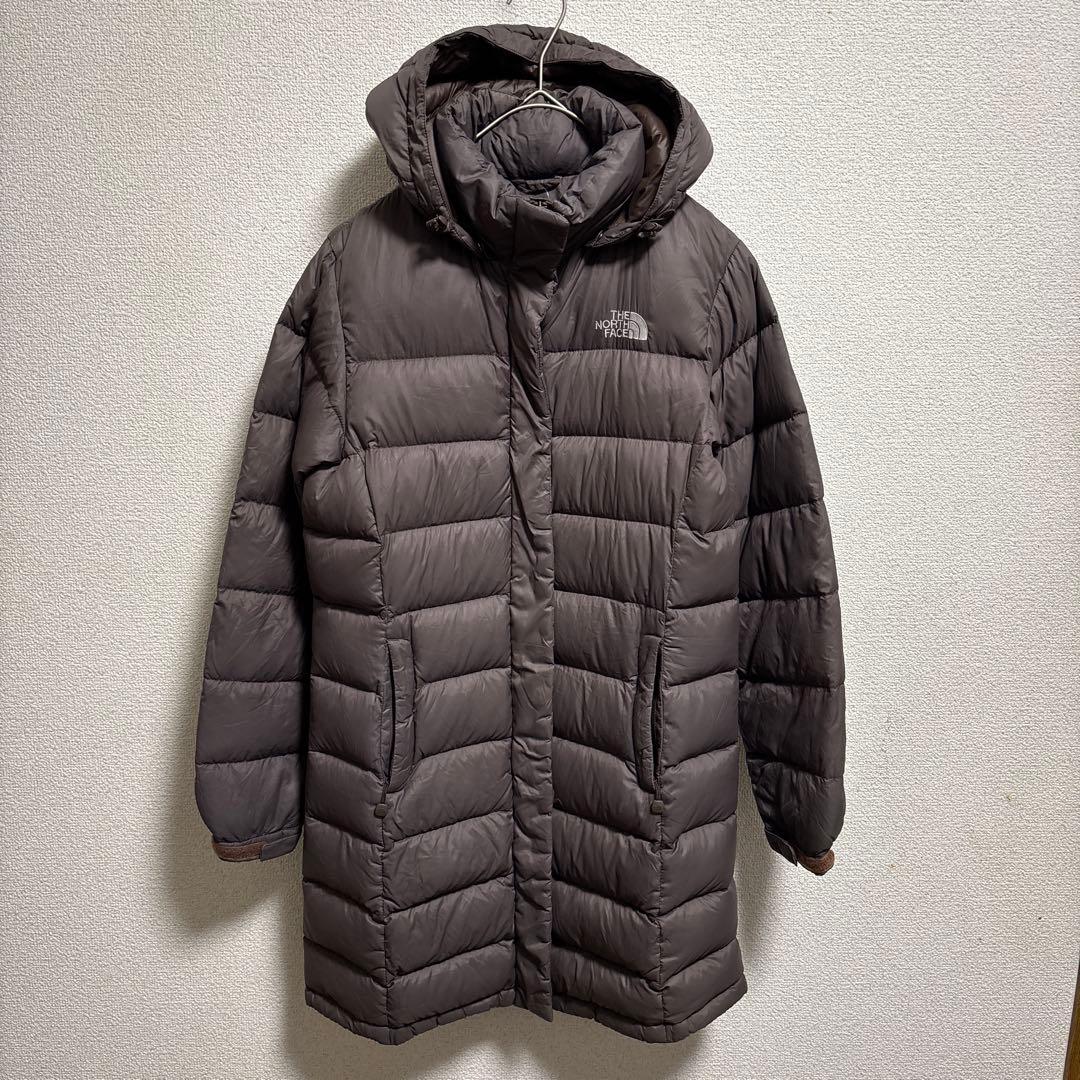 【クリーニング済】ノースフェイス ロングダウン ライトダウン