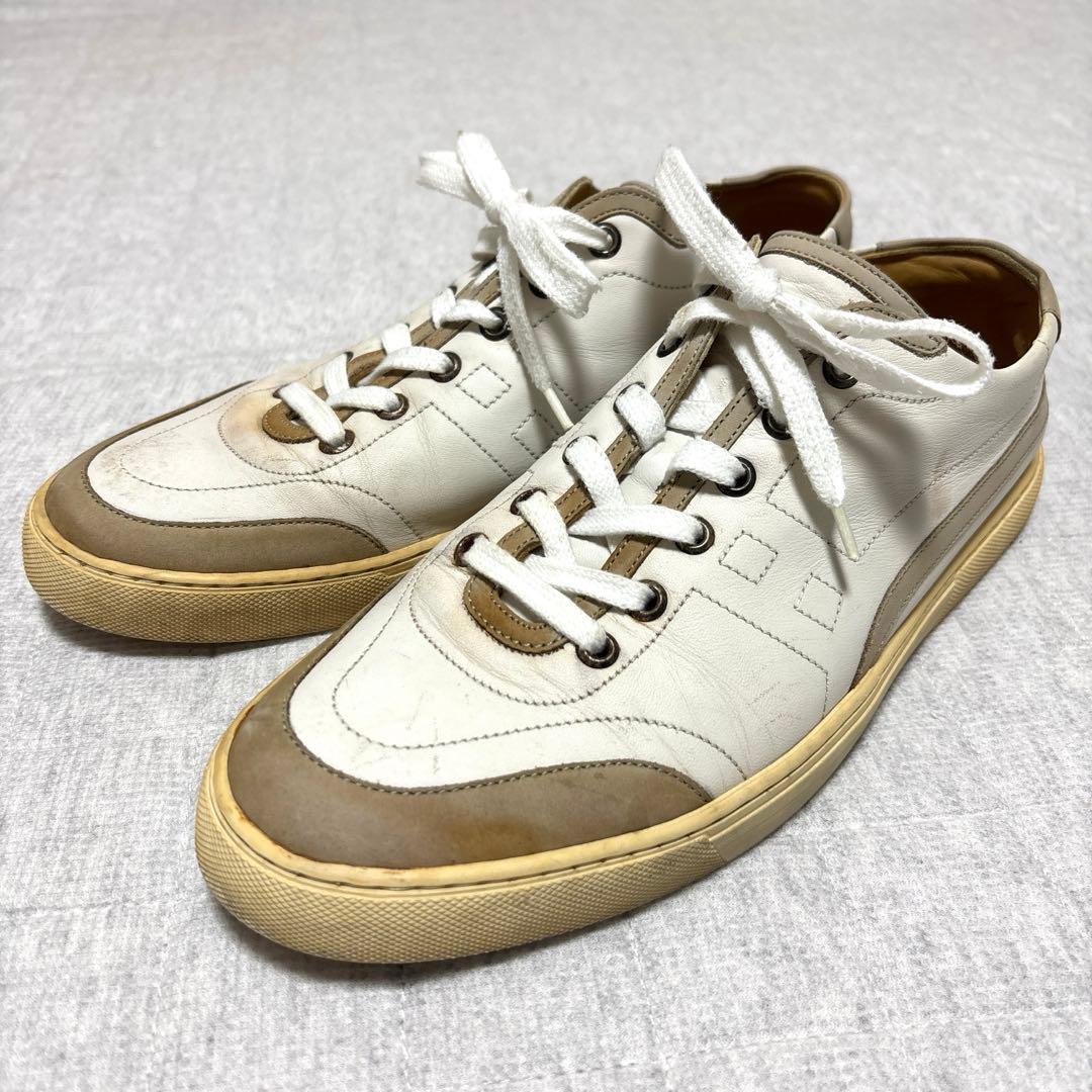 HERMES エルメス スニーカー レザー　ホワイト 42