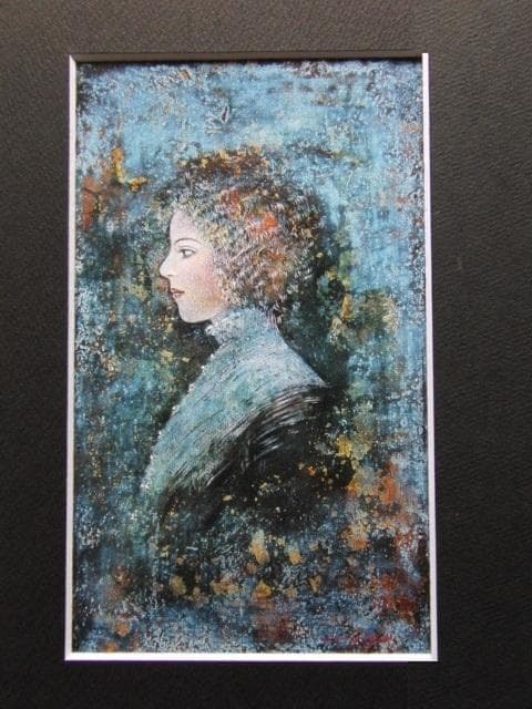 西村直之、【リサの肖像】、希少な大判額装用画集より、美品、日本人画家